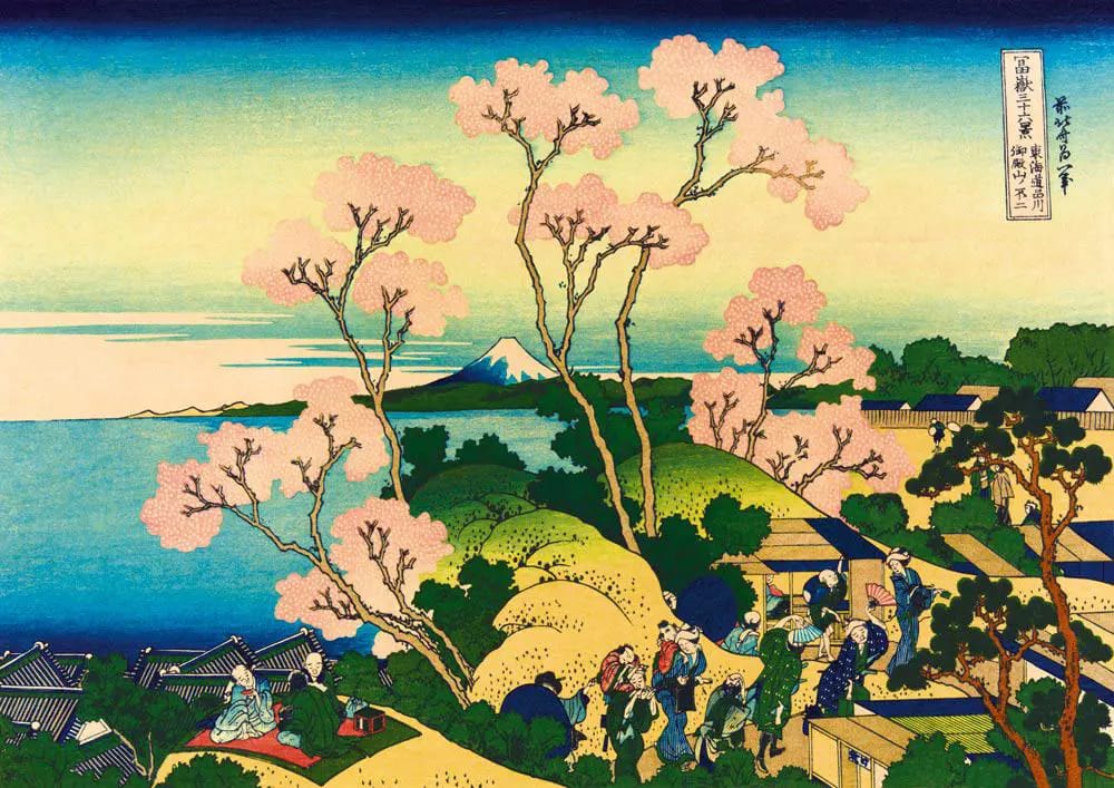 Lago Suwa, de Katsushika Hokusai