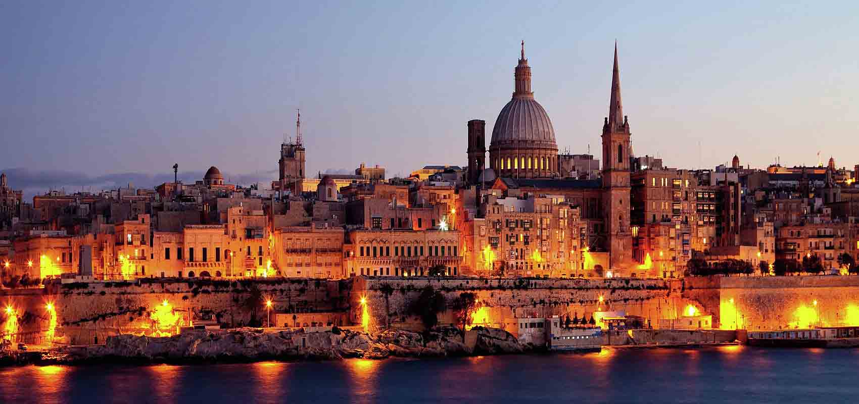 La Valeta de noche, vista desde el crucero (Foto: N.S.)