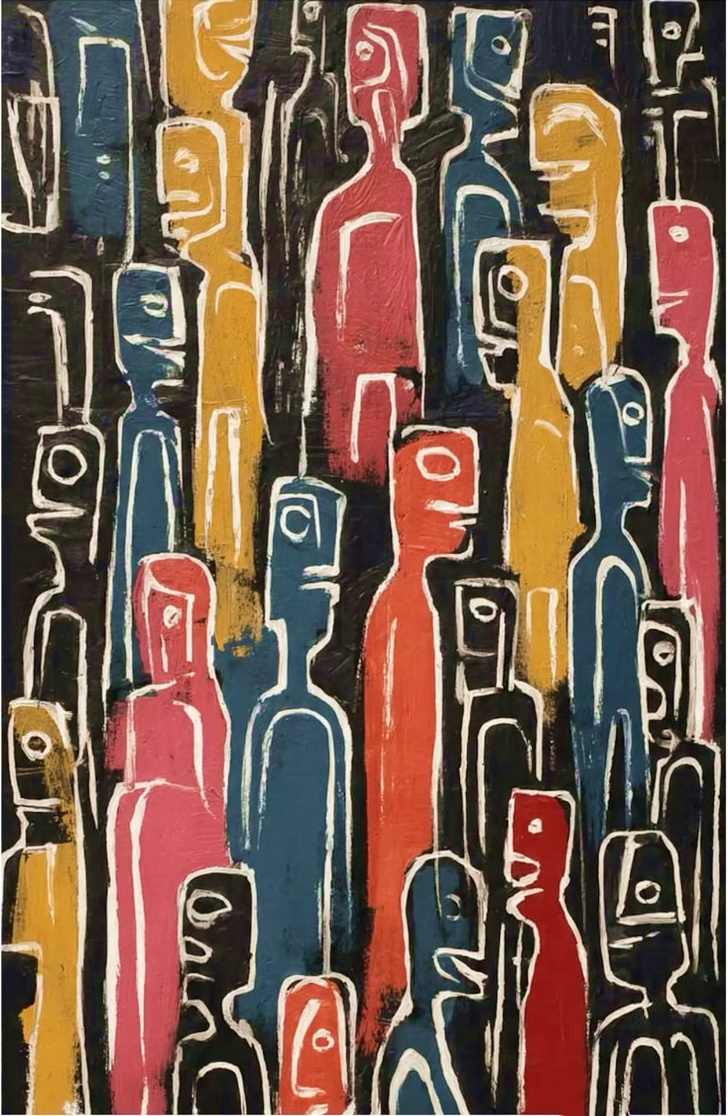 Esta pintura neo expresionista es una obra del colectivo artístico 96 Boiz, Nueva York