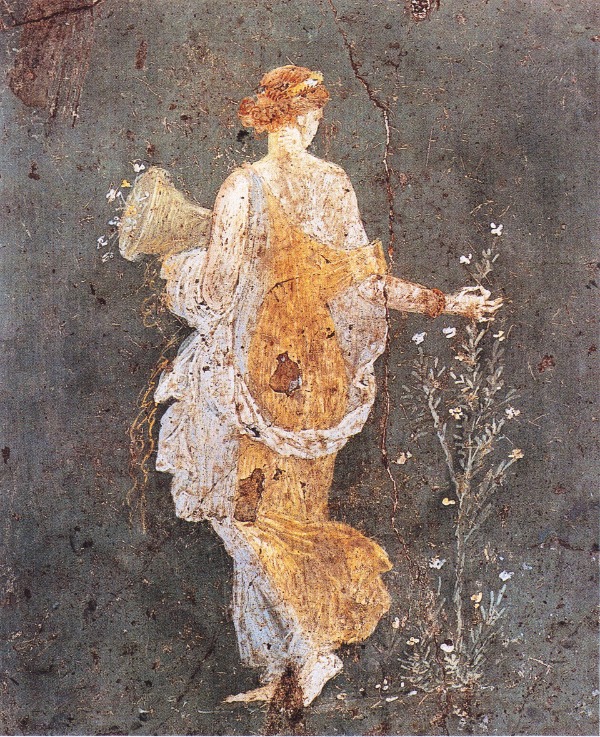 Fresco romano del siglo I d.C. conocido como Flora o La Primavera de Estabia (proveniente de la Villa Arianna en la antigua ciudad de Estabia, cerca de Pompeya).
