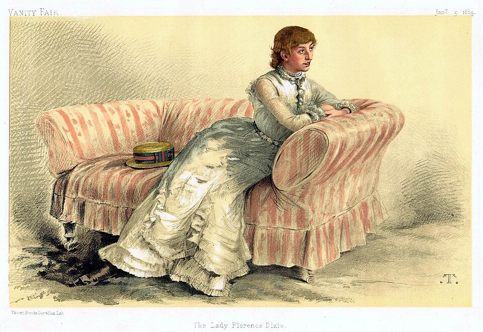 Ilustración de Lady Dixie por Théobald Chartran, publicada en Vanity Fair, 5 Enero 1884 