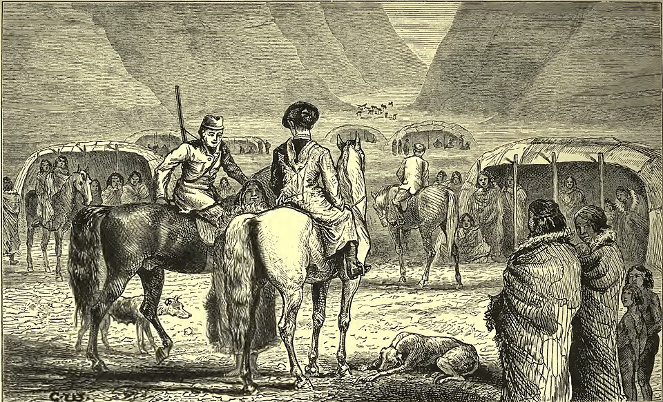 Florence Dixie Across Patagonia Visit to an Indian Camp illustration (Wikipedia)